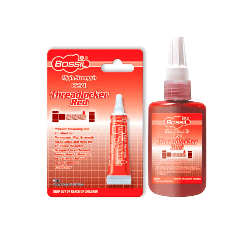 14239 BOSSIL THREADLOCKER RED 50ML BS-8271 12X144 CTN (HIGH STRENGTH)
